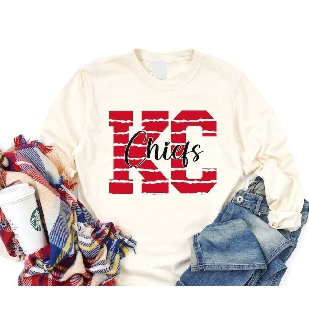 KC Chi.e.fs Long Sleeve T-shirt, Football Shirt, Fall Football T-shirt